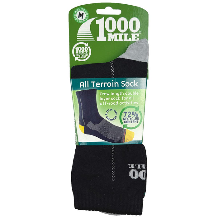 packaging for black grey 1000 mile all terrain repreve socks