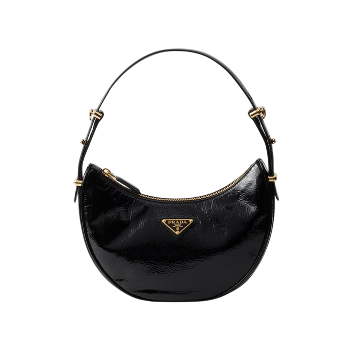 Arqué naplak patent leather shoulder bag