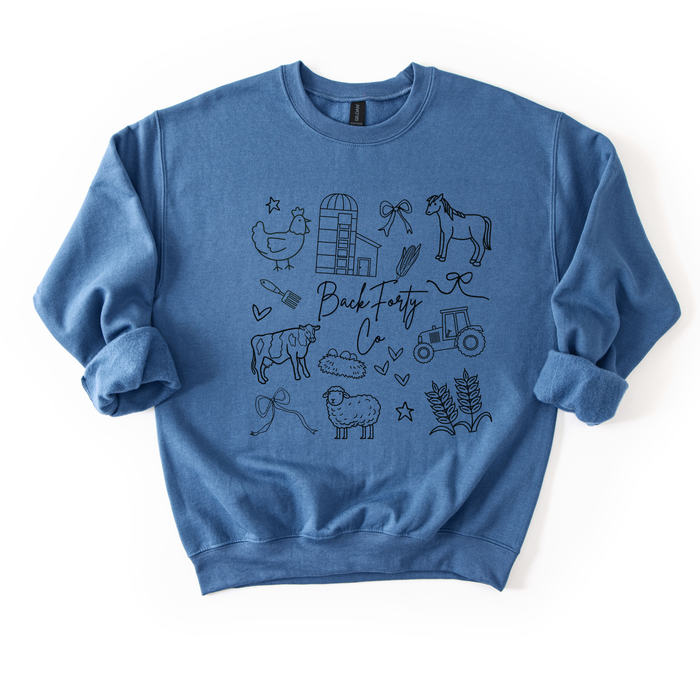 Back Forty Doodle Crew neck