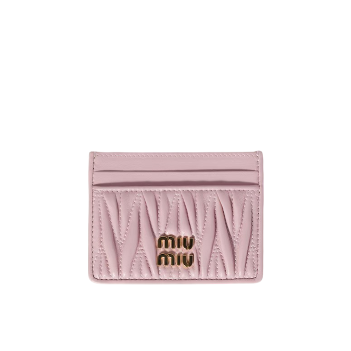 Matelassé nappa leather card holder