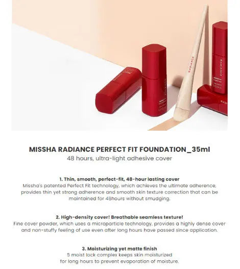 Missha Radiance Perfect-Fit Foundation No.21N Vanilla