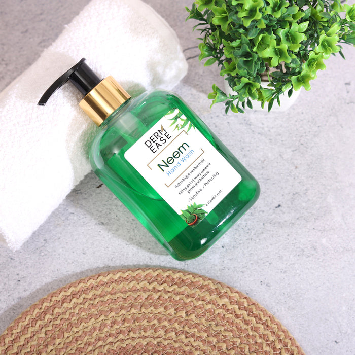 Dermease neem hand wash is laced on floor