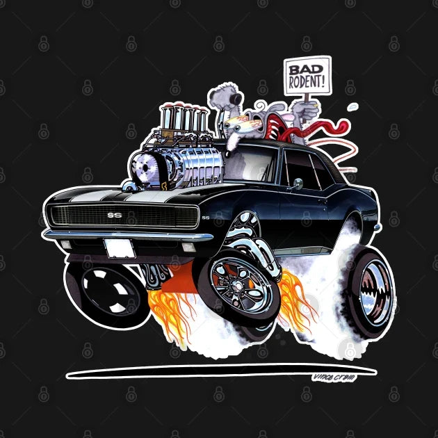 Rat Power 1967 Camaro Black Hoodie