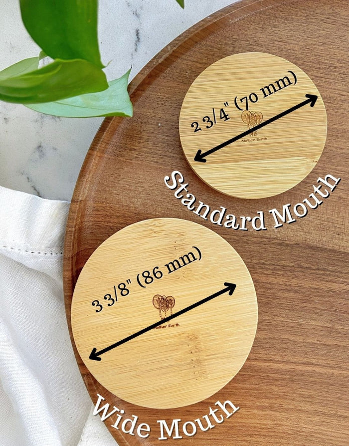 Solid Bamboo Mason Jar Lids