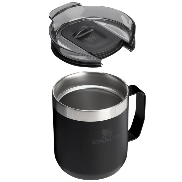 legendary camp mug black with lid removed