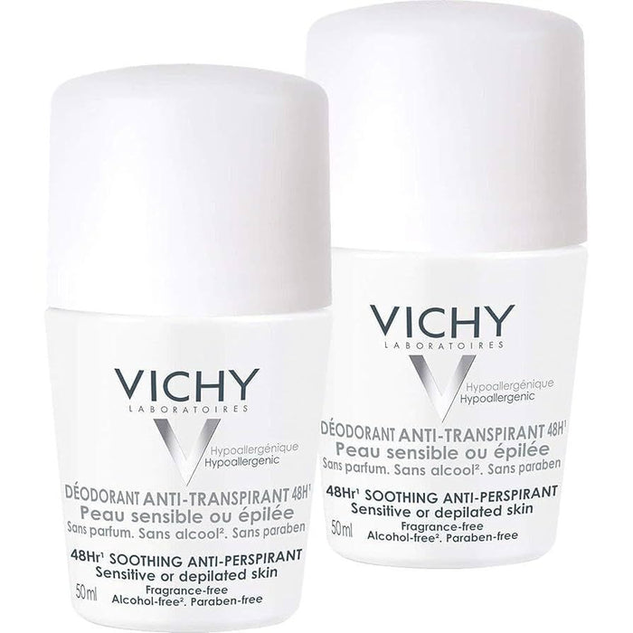 Vichy 48h Sensitive White Deo Roll Bundle Pack (1+1), 1 Pack - Makkah Pharmacy