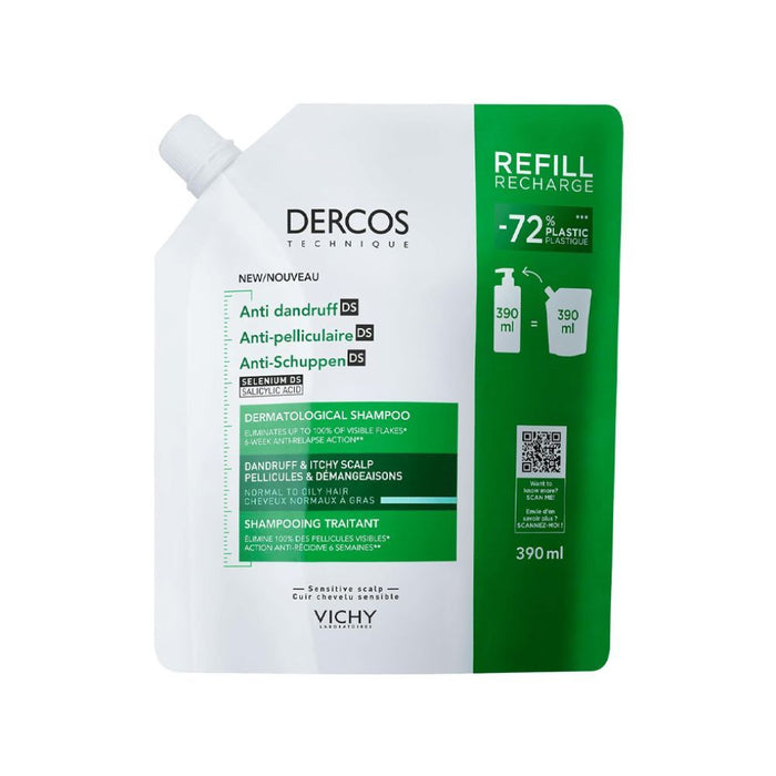 Vichy Dercos Anti Dandruff Normal To Oily Shampoo, 390 Ml - Makkah Pharmacy