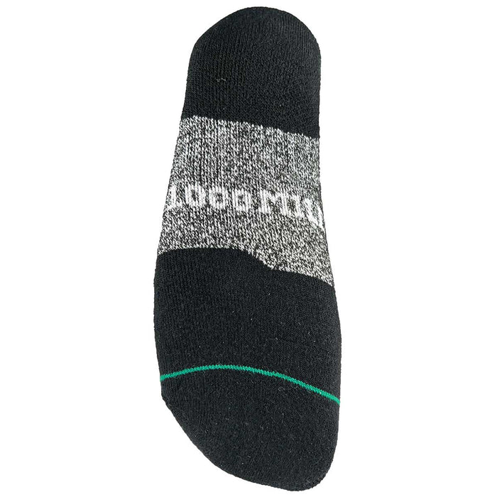 sole view of mid calf length 1000 mile charcoal marl fusion repreve walking socks
