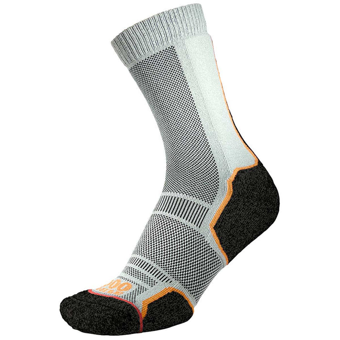 1000 mile trek repreve single layer socks twin pack black orange