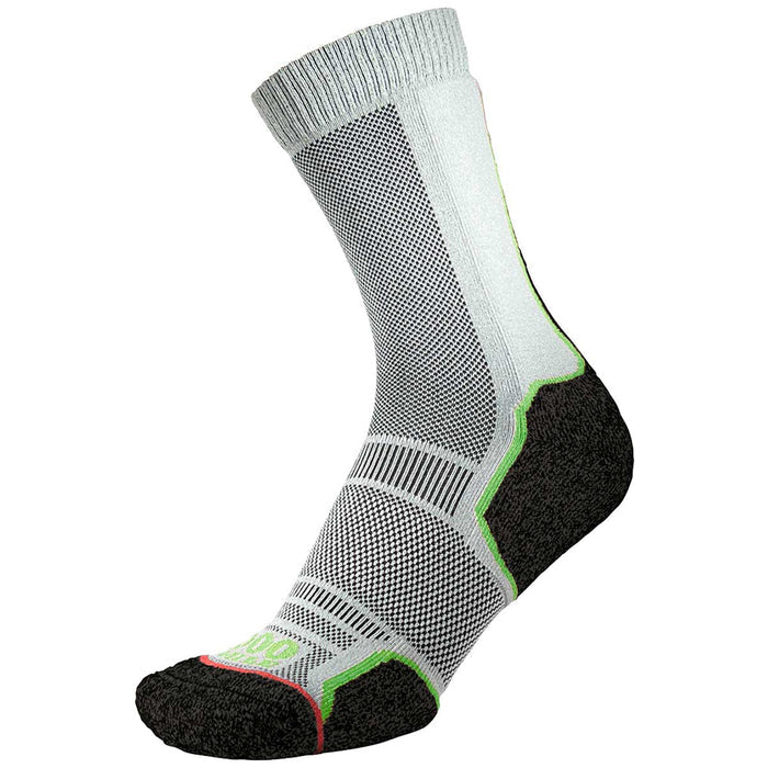 1000 mile trek repreve single layer socks twin pack black green