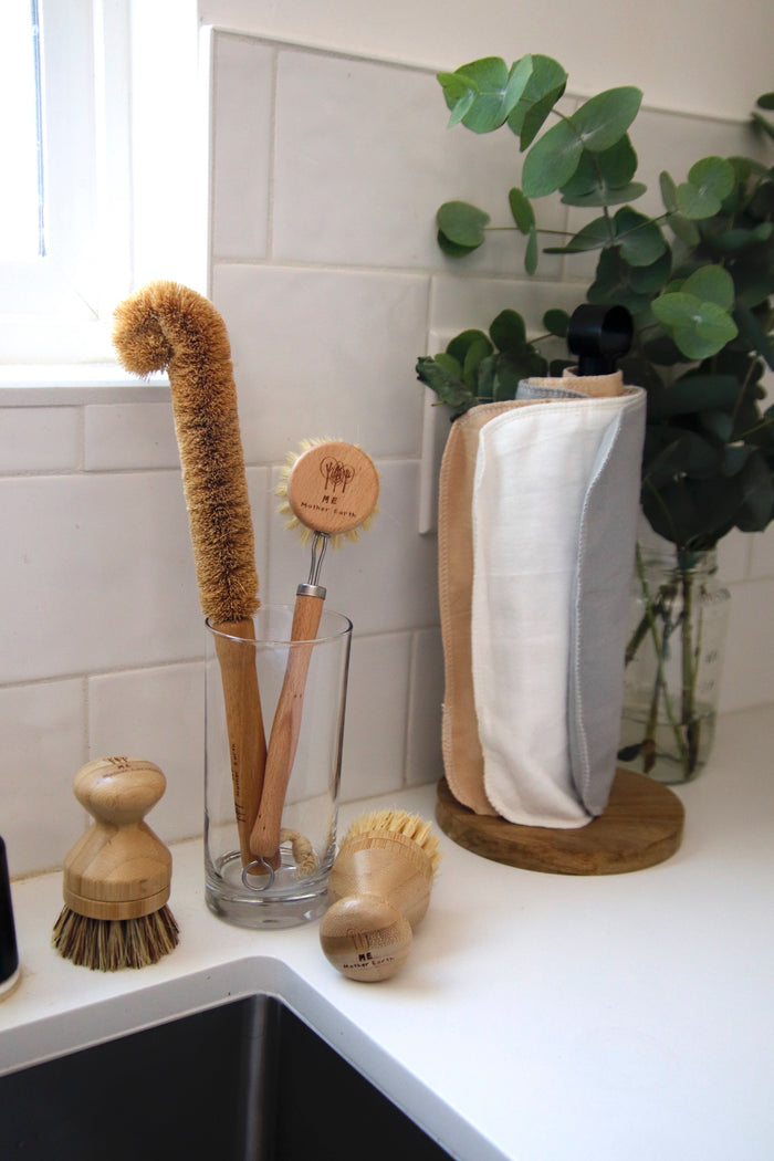 4 Pack Multipurpose Wood + Plant Fiber Cleaning Brushes