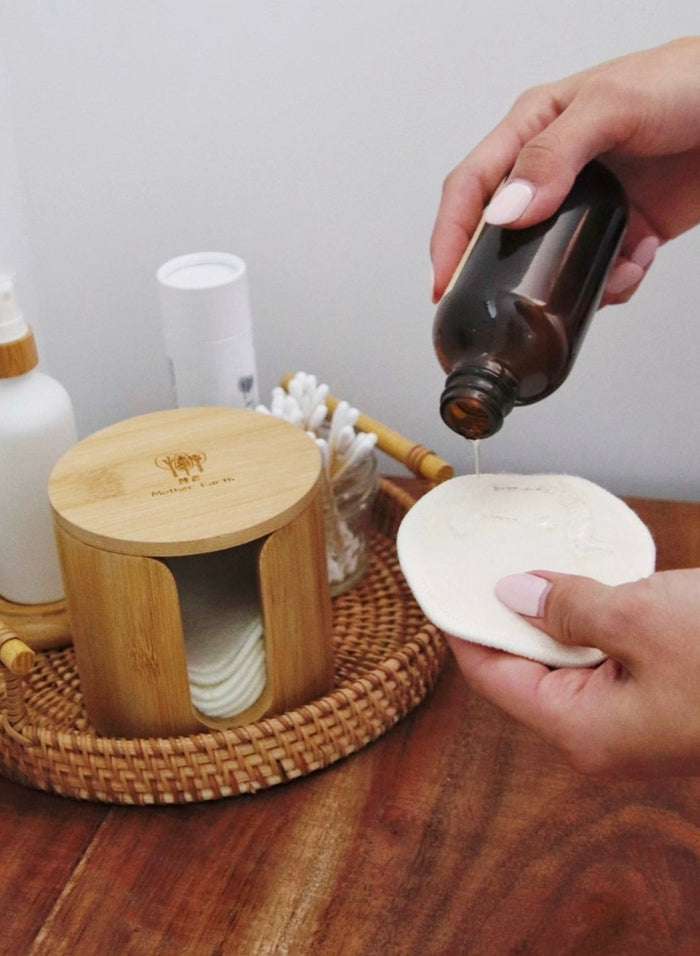 Bamboo Storage Box + Hemp Cotton Rounds Set