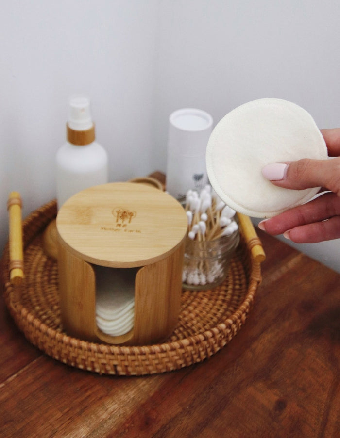 Bamboo Storage Box + Hemp Cotton Rounds Set