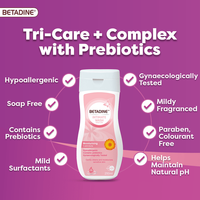 Betadine Moisturizing Calendula Daily Intimate Wash, 250ml - Makkah Pharmacy
