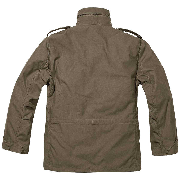 brandit m65 olive green field jacket rear laid flat
