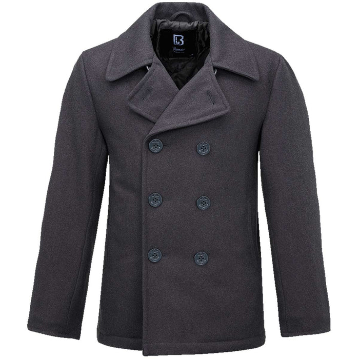brandit pea coat anthracite grey