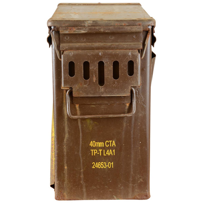 british army front view of handle on brown m548 ammo box grade 1