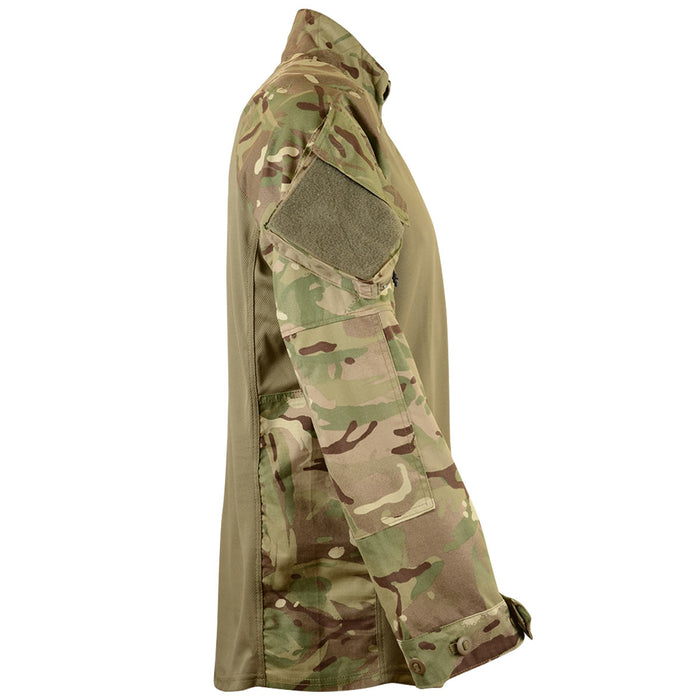 british army mtp 23 ubac shirt olive grade 1 side view with buttoned cuffs