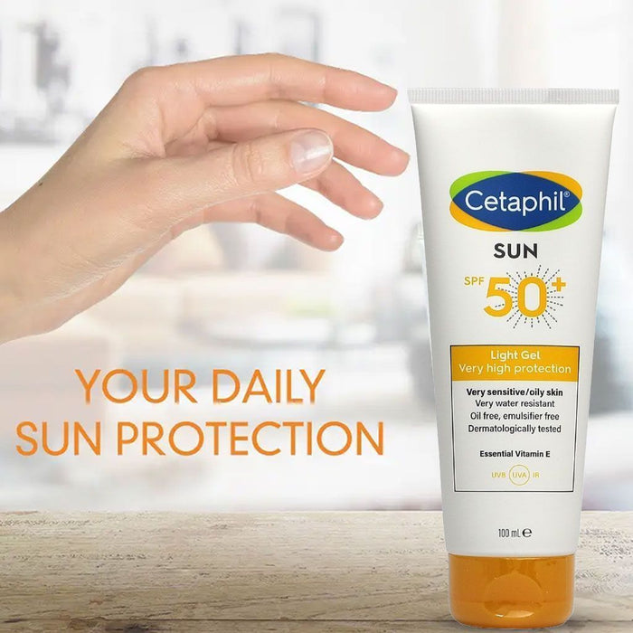 Cetaphil Hypoallergenic Non-Greasy Light Sunscreen for Sensitive & Oily Skin SPF50+, 100ml - Makkah Pharmacy