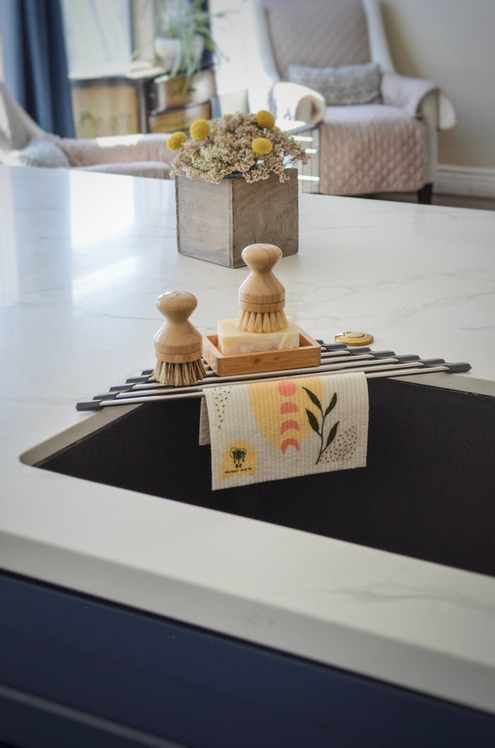 Corner Roll-Up Sink Rack