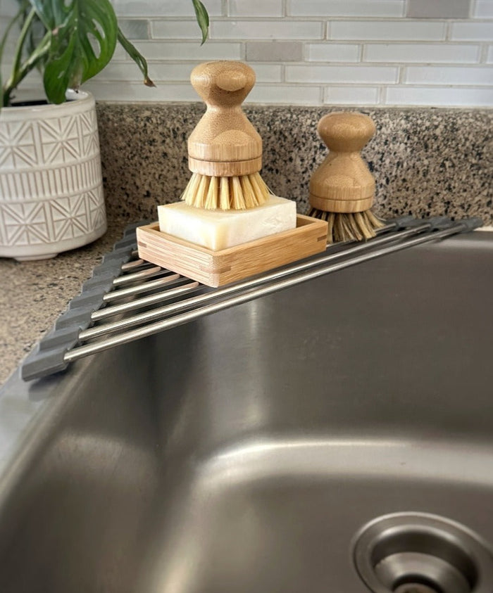 Corner Roll-Up Sink Rack