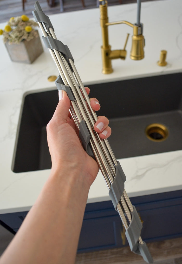 Corner Roll-Up Sink Rack