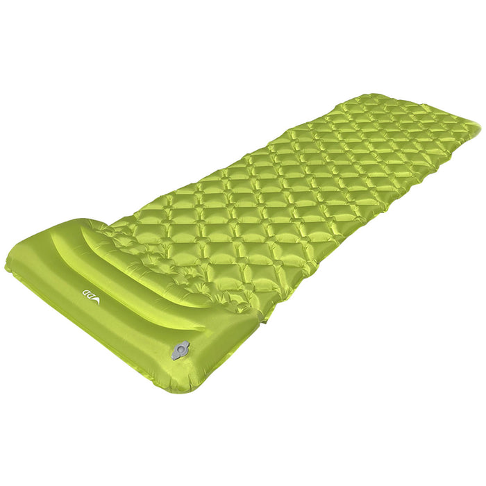 angle view of dd hammocks inflatable mat green