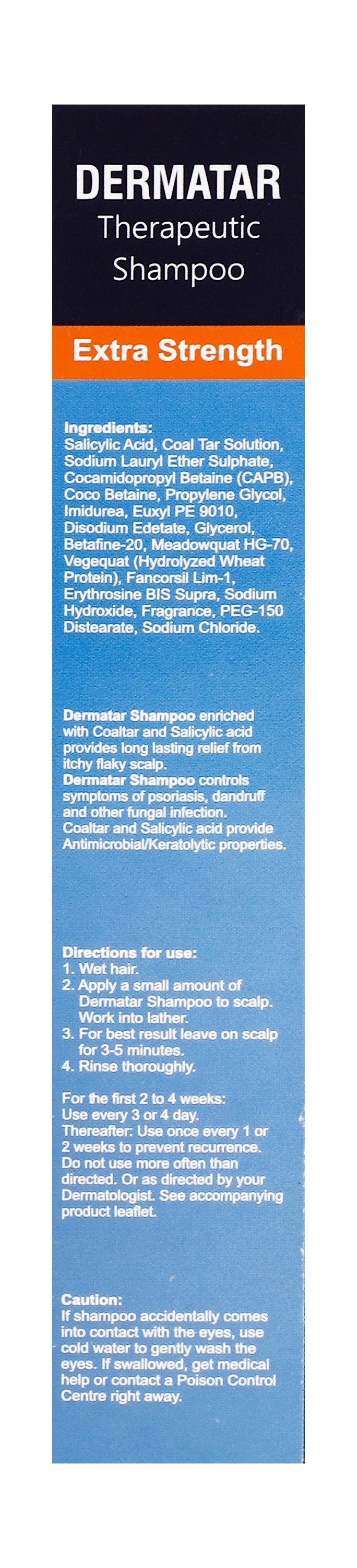 Dermatar Anti-Dandruff Shampoo with Coal Tar & Salicylic Acid, 200ml - Makkah Pharmacy