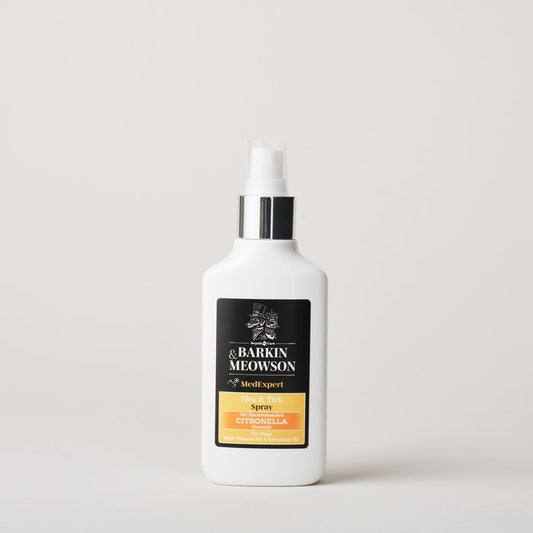 Bottle of Barking Mad Meownson Shampoo on a white background
