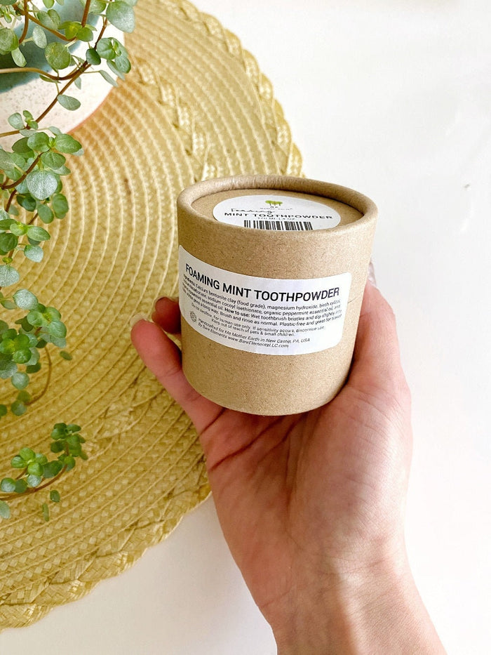 Foaming Mint Toothpowder- Replaces Plastic Tube Toothpaste | All Natural | Vegan