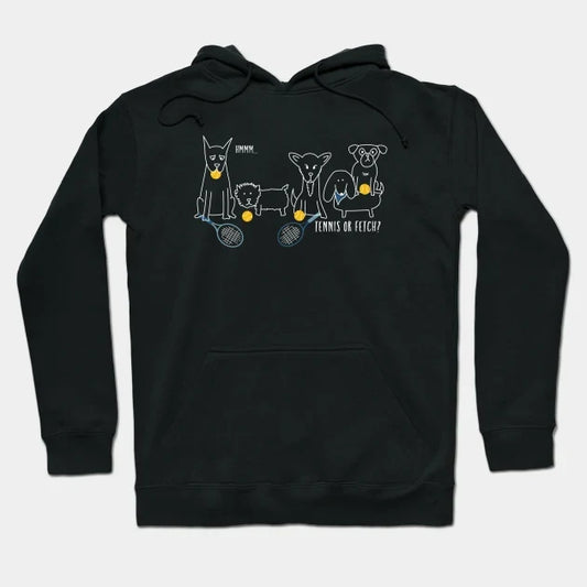 Funny Tennis Dogs Tennis Or Fetch Hoodie