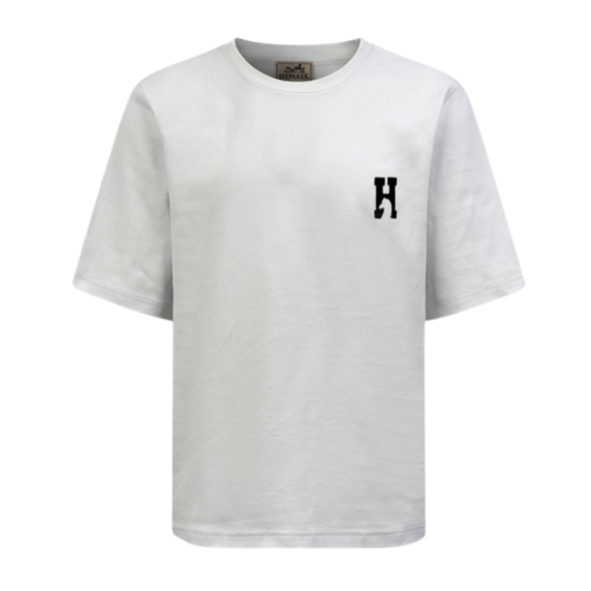 "H'Cheval" t-shirt with leather detail