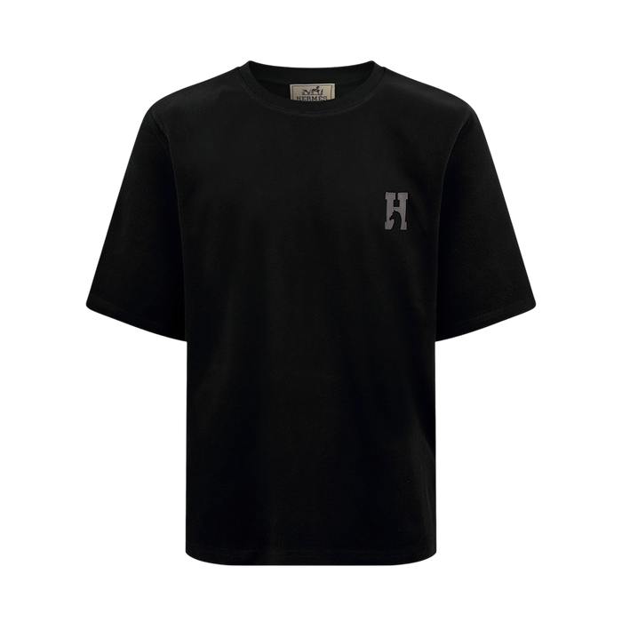 "H'Cheval" t-shirt with leather detail