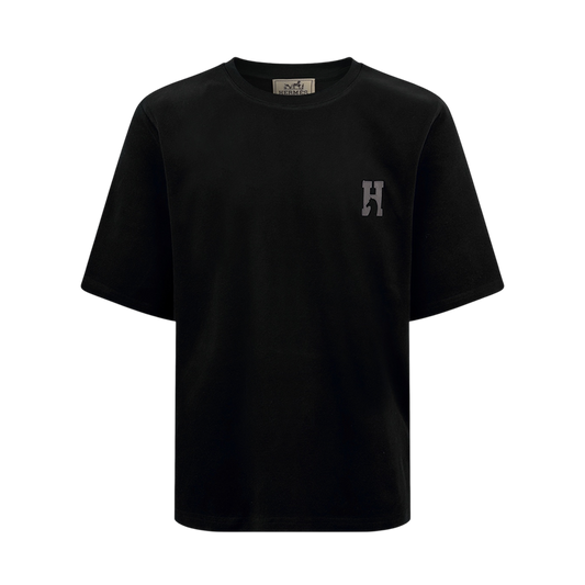 "H'Cheval" t-shirt with leather detail