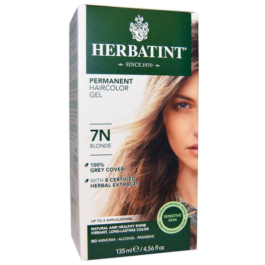 Herbatint, Permanent Haircolor Gel, 7N Blonde, 4.56 Fl Oz (135 Ml)