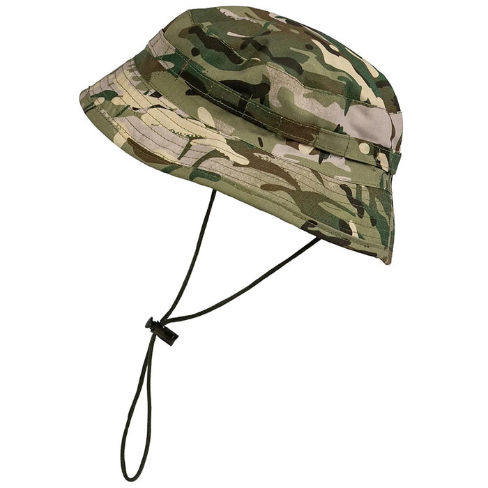 angle view with drawstring highlander bush hat hmtc camo