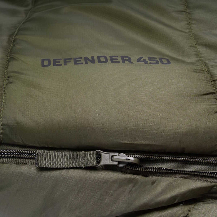 two way anti snag zip on highlander defender 450 ranger green sleeping bag