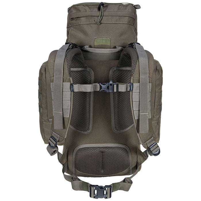 rear view of highlander forces elite pack 44l ranger green
