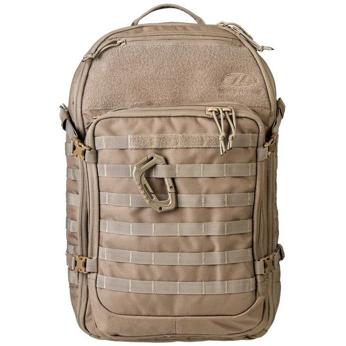 highlander harrier full clamshell pack 45L Coyote Brown