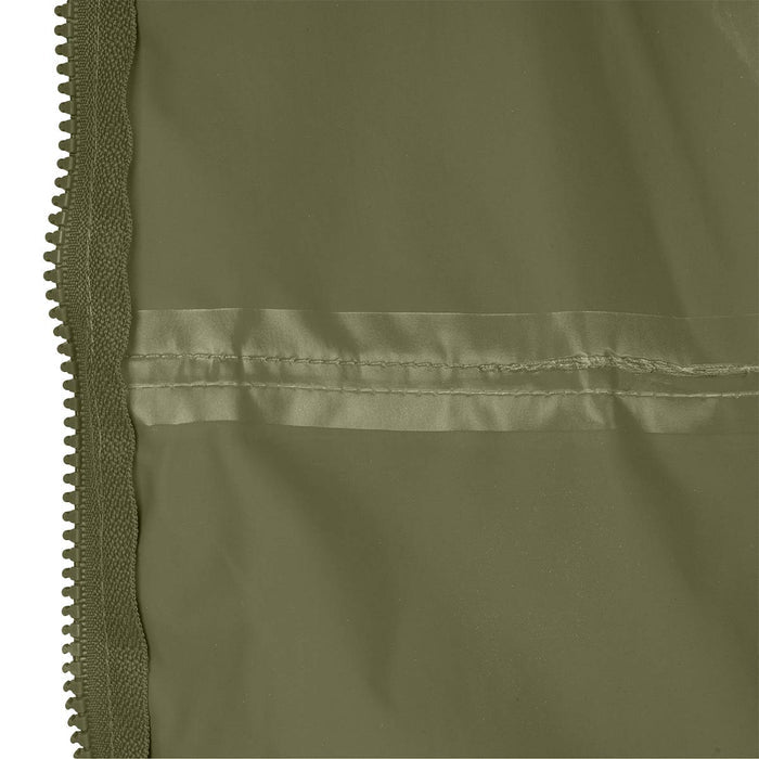 highlander kids stormguard jacket olive seam and zip