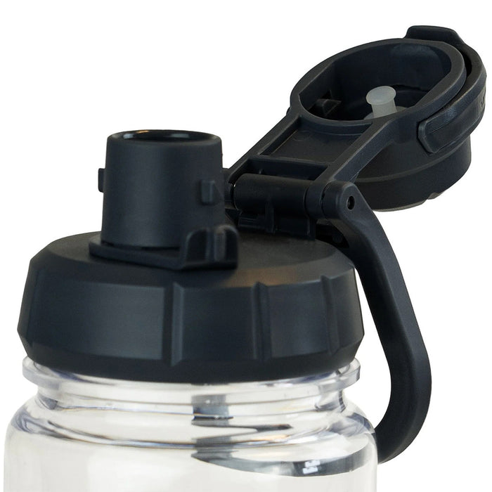 open lid on the highlander 750ml tritan water bottle charcoal