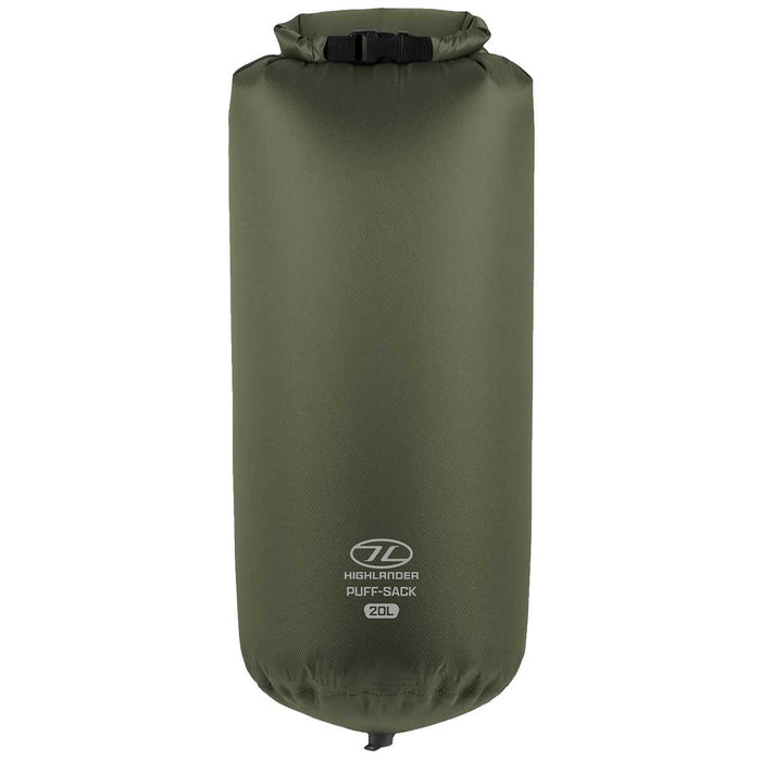 highlander puff sack inflation drybag 20l olive green