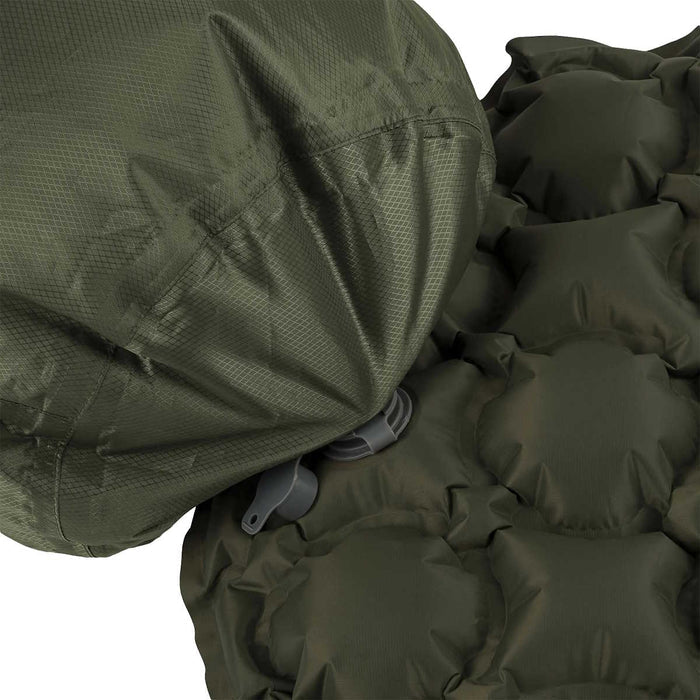 valve connection of highlander puff inflation drybag to air bed