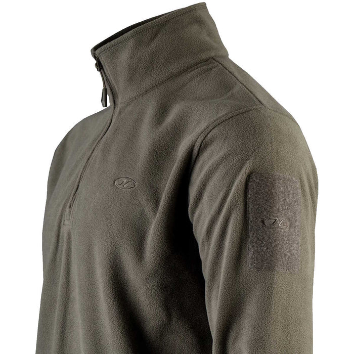 stand up collar of ranger green highlander tactical ember fleece