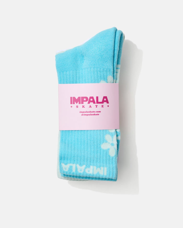 Impala Skate Sock 3pk - Ditsy Blue