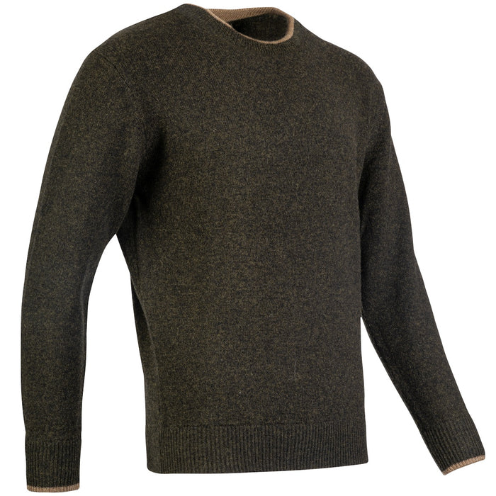 ribbed hem and cuffs jack pyke ashcombe crewknit dark olive jumper