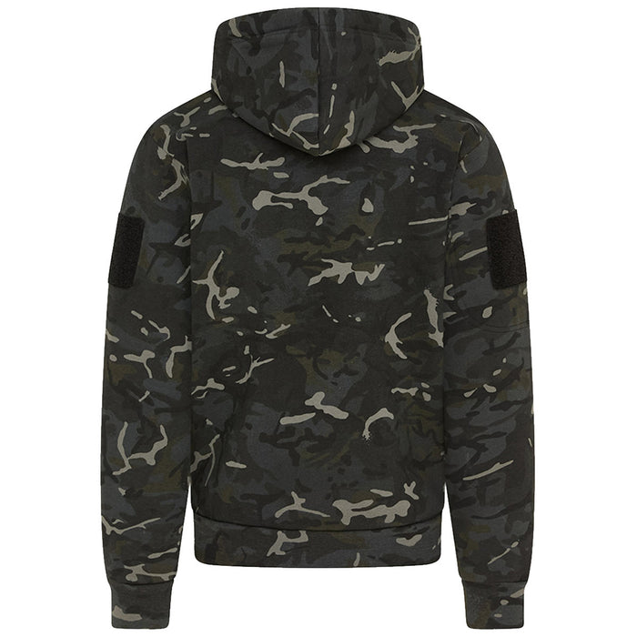 rear view of kombat spec ops zip up hoodie btp black