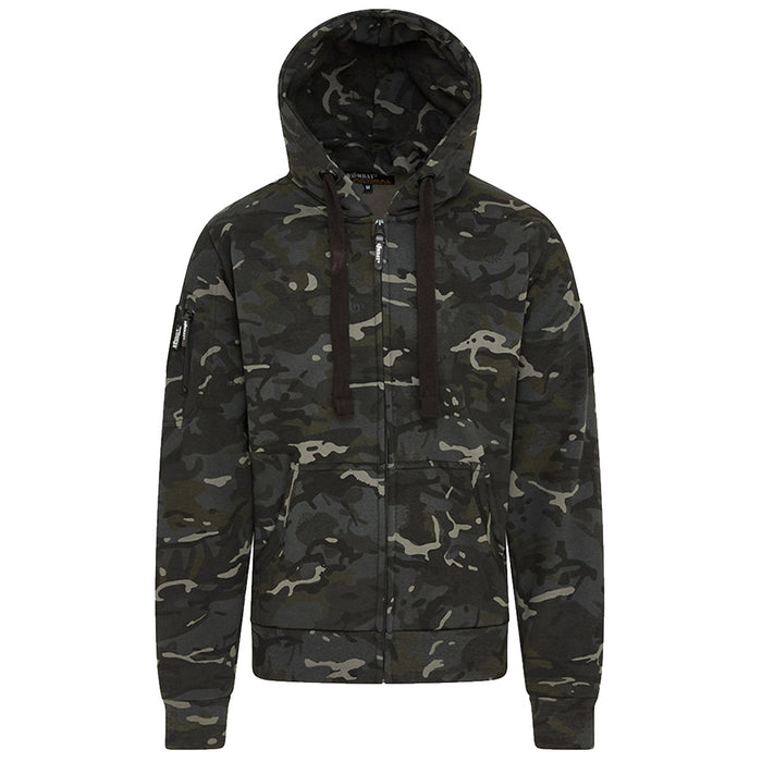 kombat spec ops btp black camo hoodie with hood up