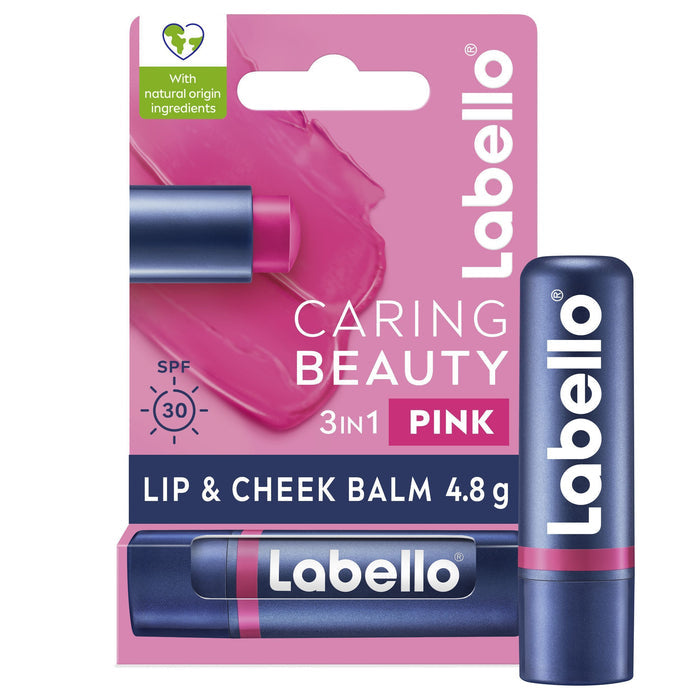 Labello Caring Beauty SPF 30 Lip & Cheek Balm - Pink, 4.8g - Makkah Pharmacy