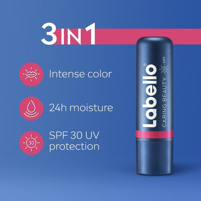 Labello Caring Beauty SPF 30 Lip & Cheek Balm - Pink, 4.8g - Makkah Pharmacy